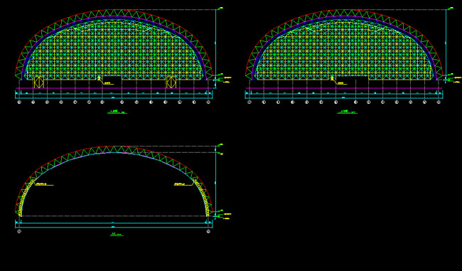吉首跨度110米，拱高35_7米煤棚网架